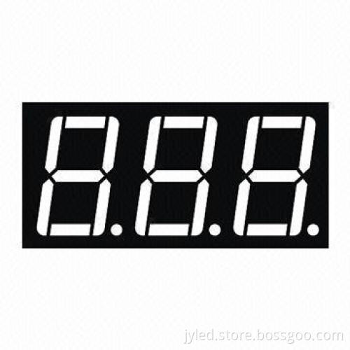 Three-digit 7-segment LED display, white color LED display